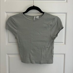 Ribbed Teal Crop Top